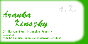 aranka kinszky business card